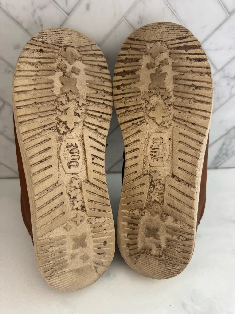 Hey Dude Brown Leather Casual Slip-On Loafers Mens 11